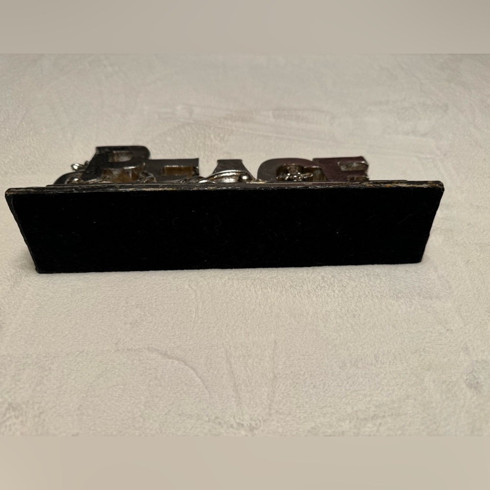 Vintage Silver Peace ☮️ Decor 10”x5.25x2.25 - Picture 10 of 10